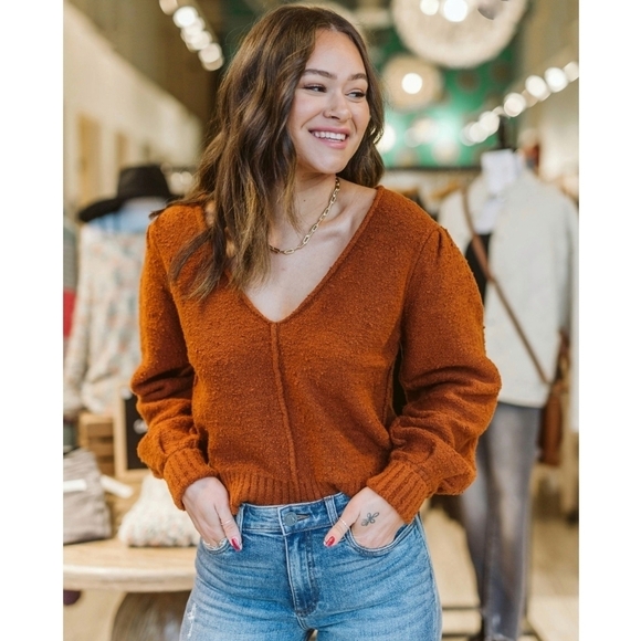 NEW Free People | Reverie Vneck Sweater S - Picture 1 of 16